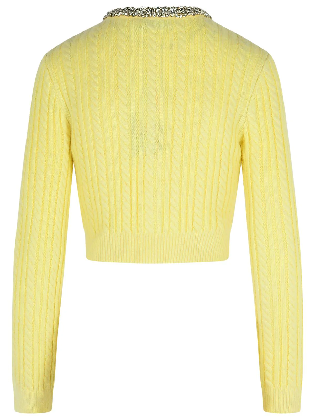 Self-Portrait Alpaca Blend Cardigan - Yellow - Image 3