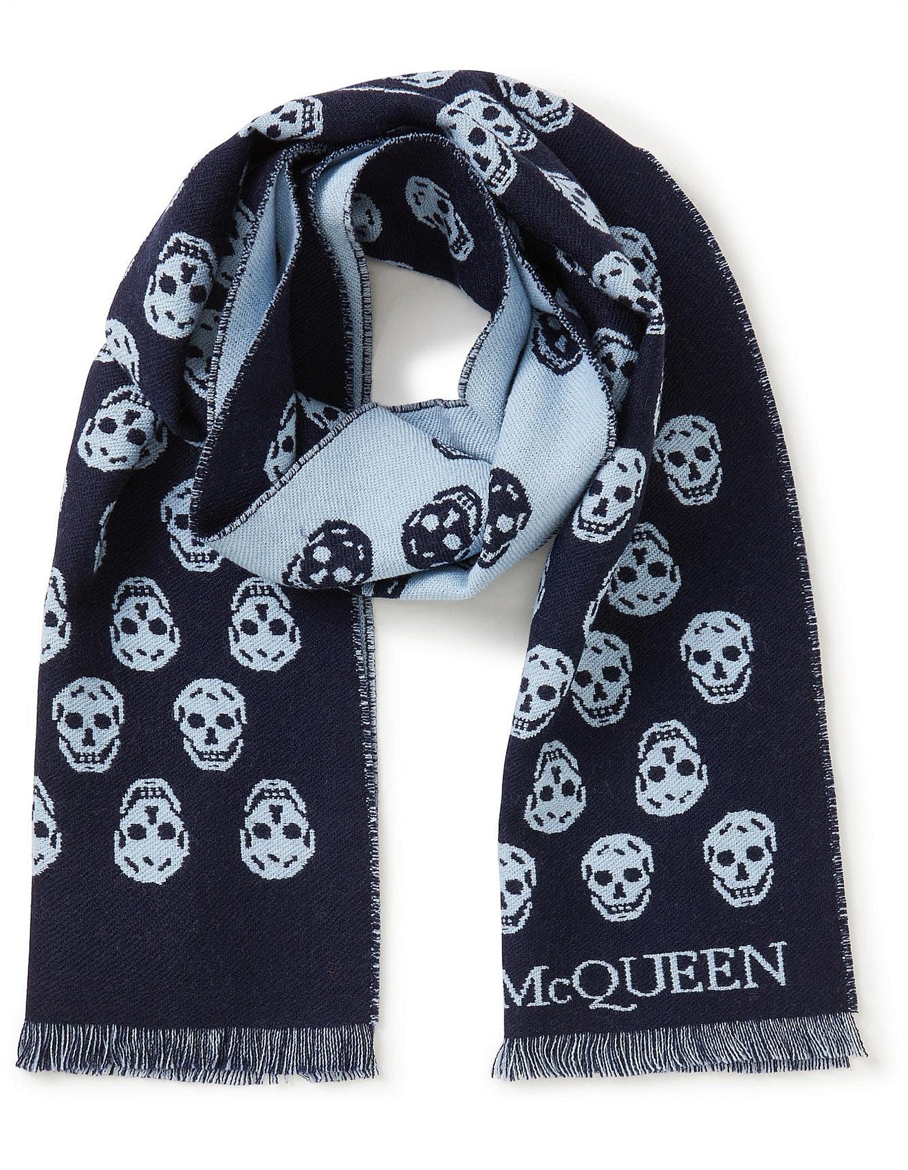 Alexander McQueen Skull Print Fringed Edge Scarf - Image 5