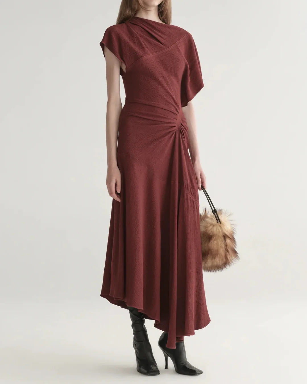 A.L.C. Dena Dress - Black Cherry - Image 5