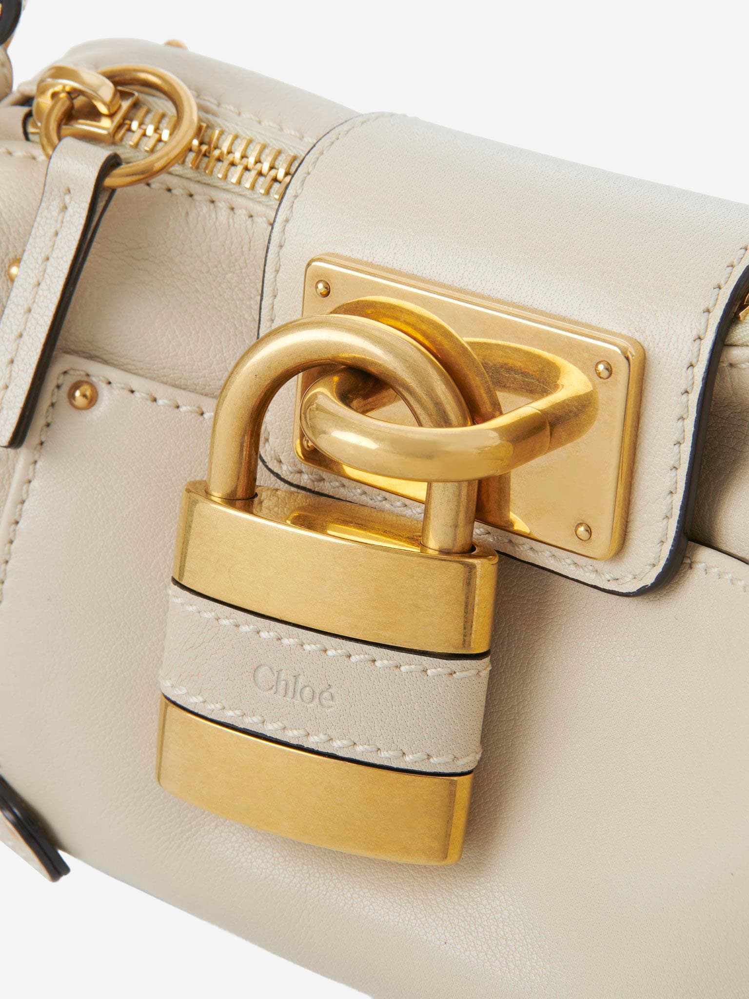 Chloé Small Paddington Leather Tote Bag - Cloudy Cream - Image 3
