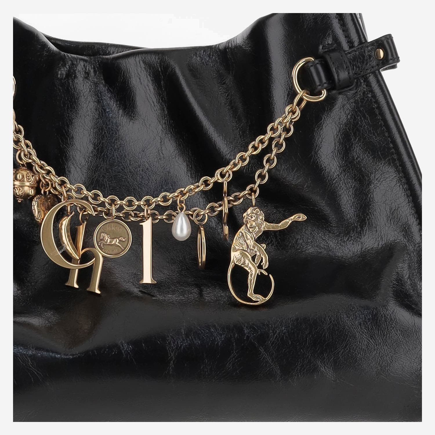 Chloé Glossy Leather Shoulder Bag - Black - Image 4