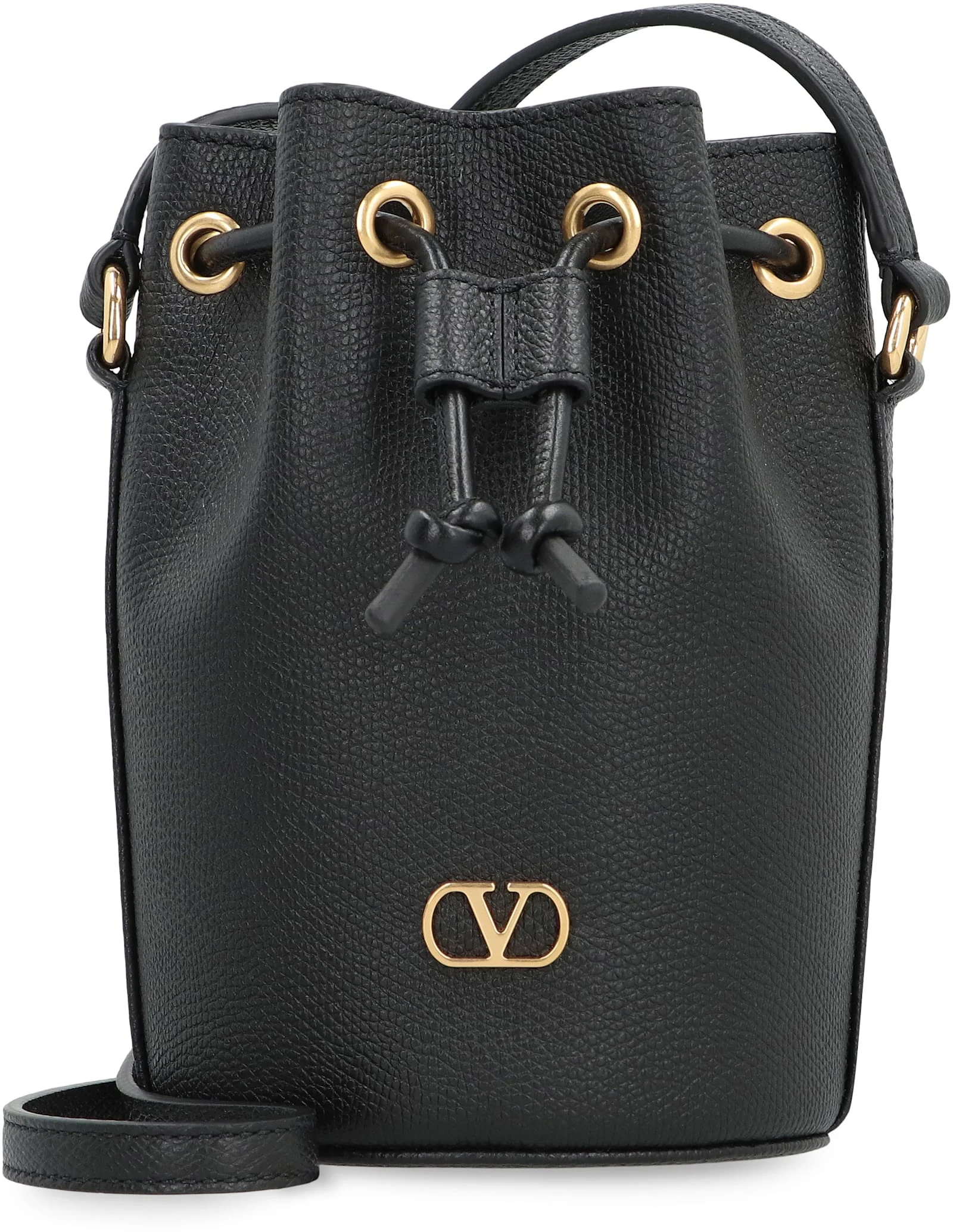 Valentino Garavani Vlogo Signature Mini Bucket Bag - Black - Image 2