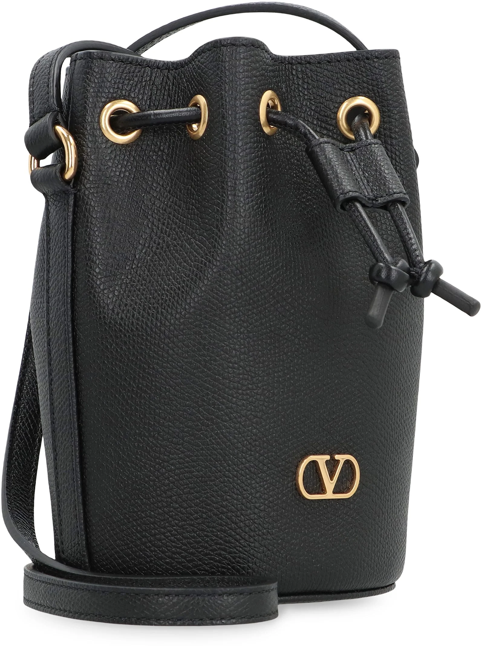 Valentino Garavani Vlogo Signature Mini Bucket Bag - Black - Image 3
