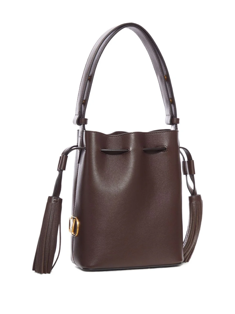 Valentino Garavani So Seau Small Leather Bucket Bag - Marrone Scuro - Image 3