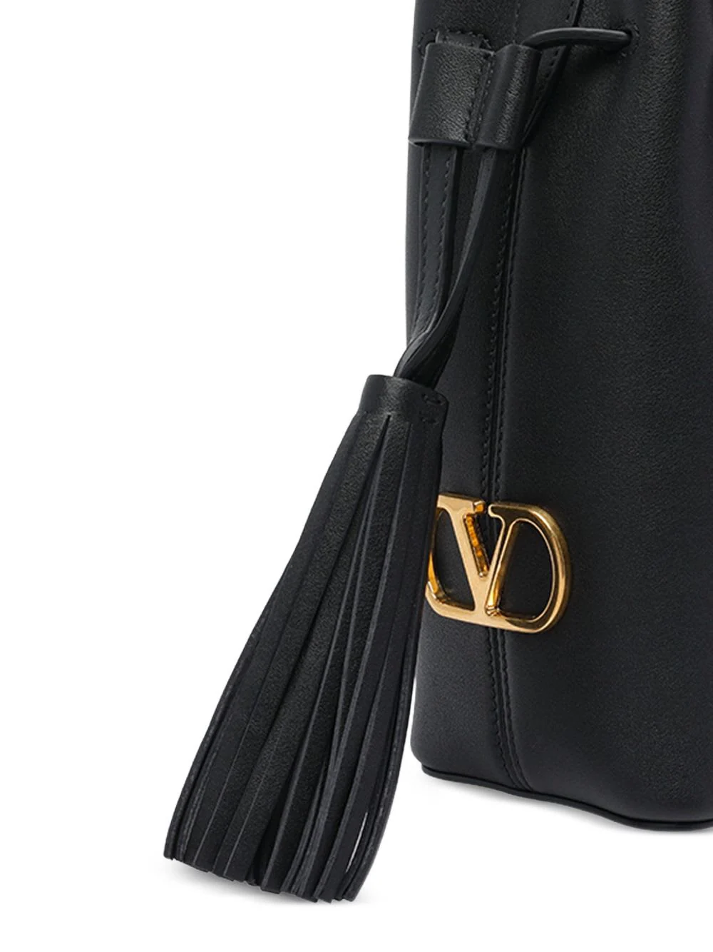Valentino Garavani So Seau Small Leather Bucket Bag - Black - Image 4