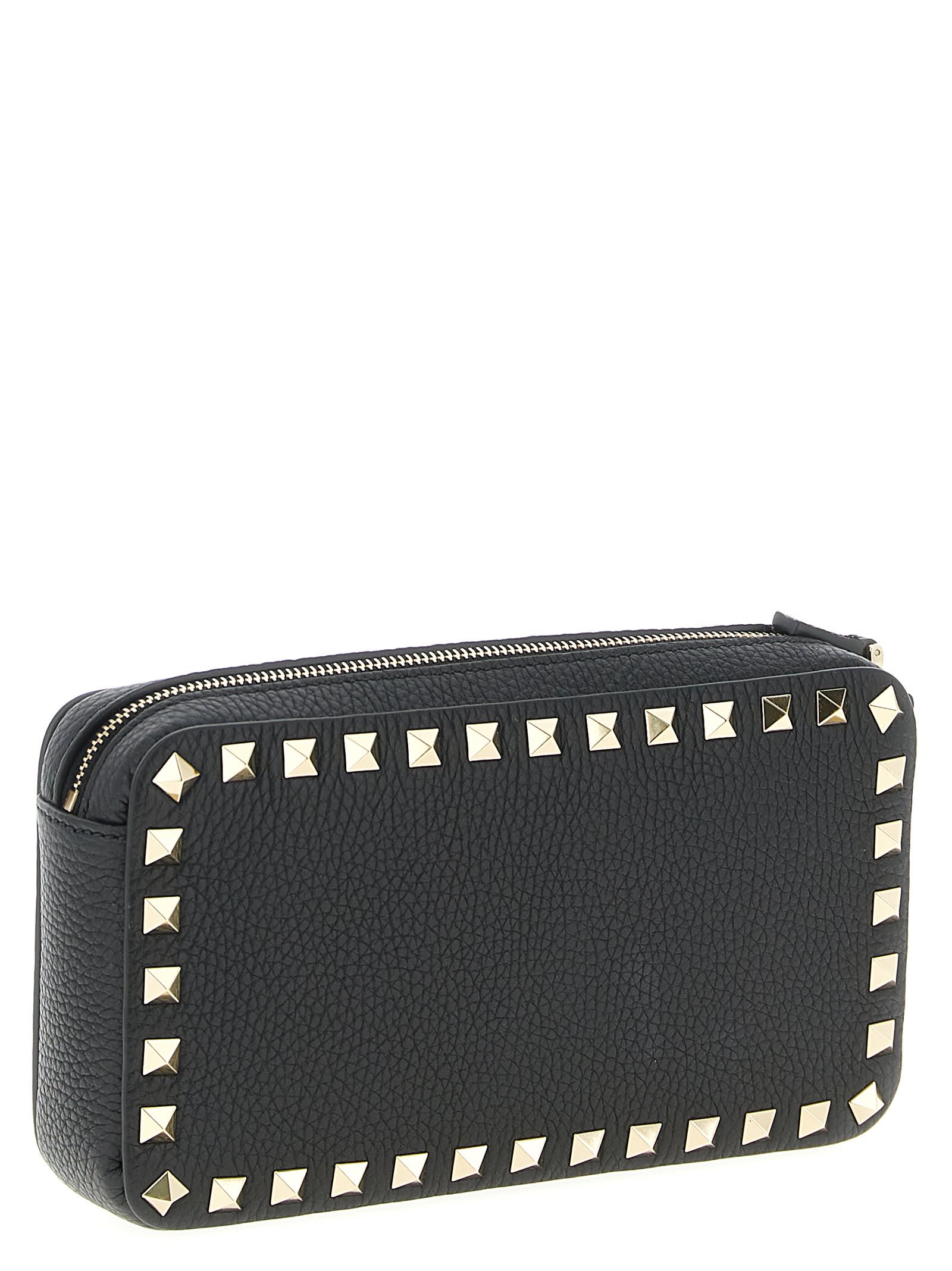 Valentino Garavani Rockstud Clutch Bag - Black - Image 2