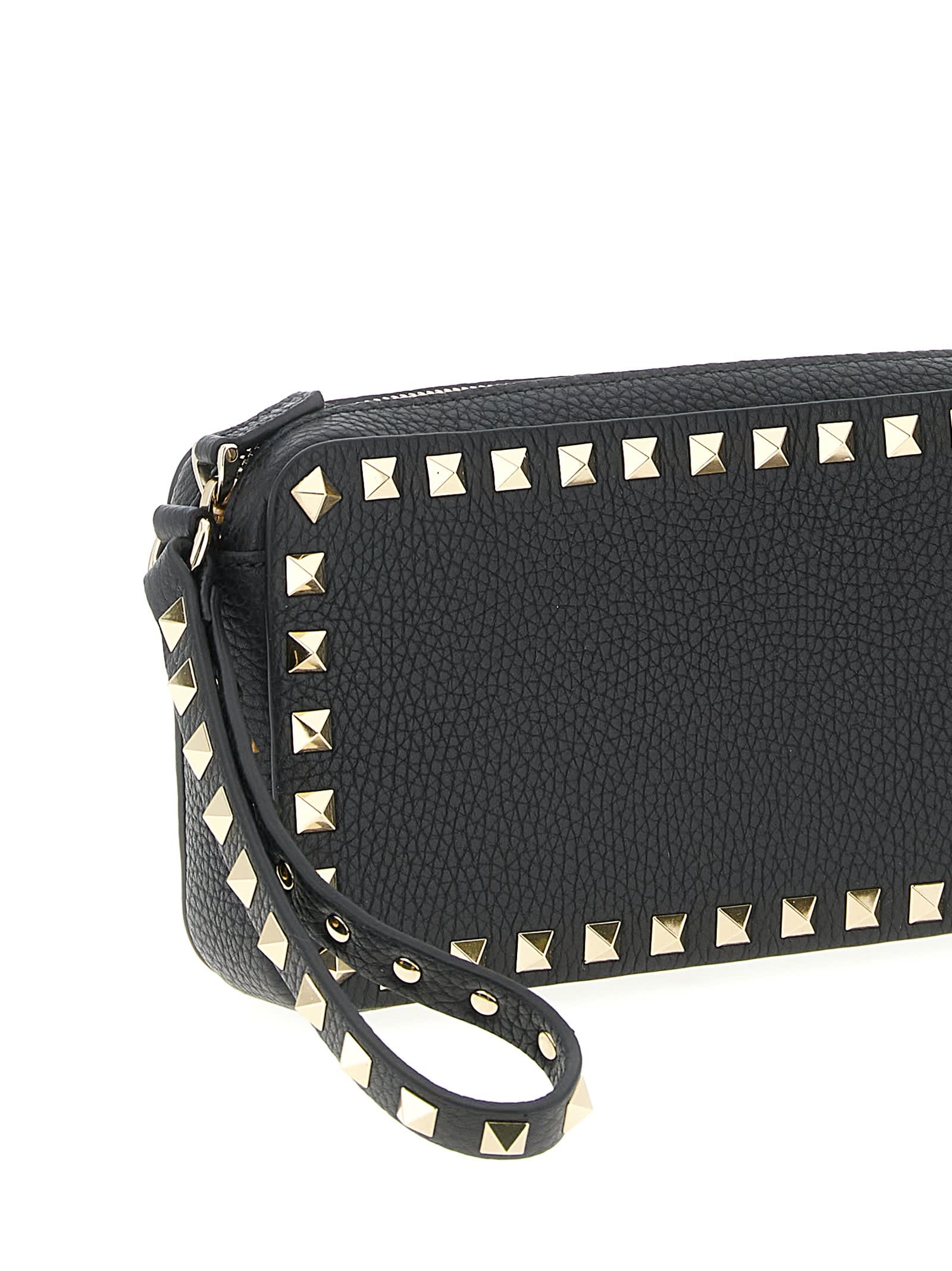 Valentino Garavani Rockstud Clutch Bag - Black - Image 3