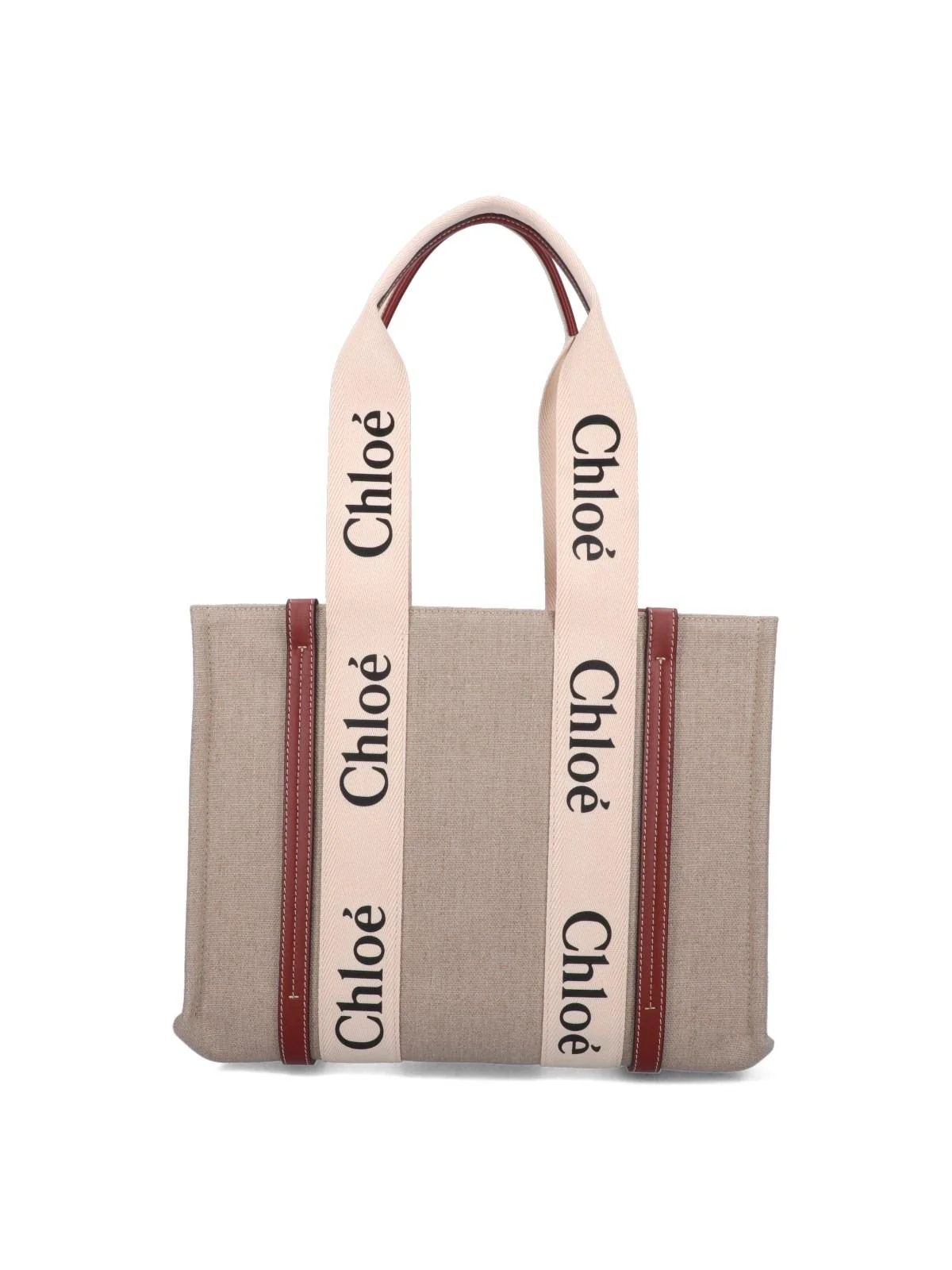Chloé Woody Shopping Tote Bag With Shoulder Strap - Brown - Image 2
