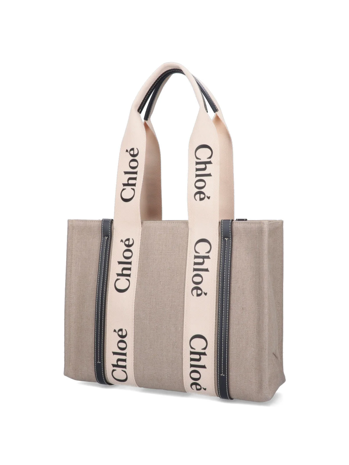 Chloé Medium Woody Tote Bag - Beige - Image 2