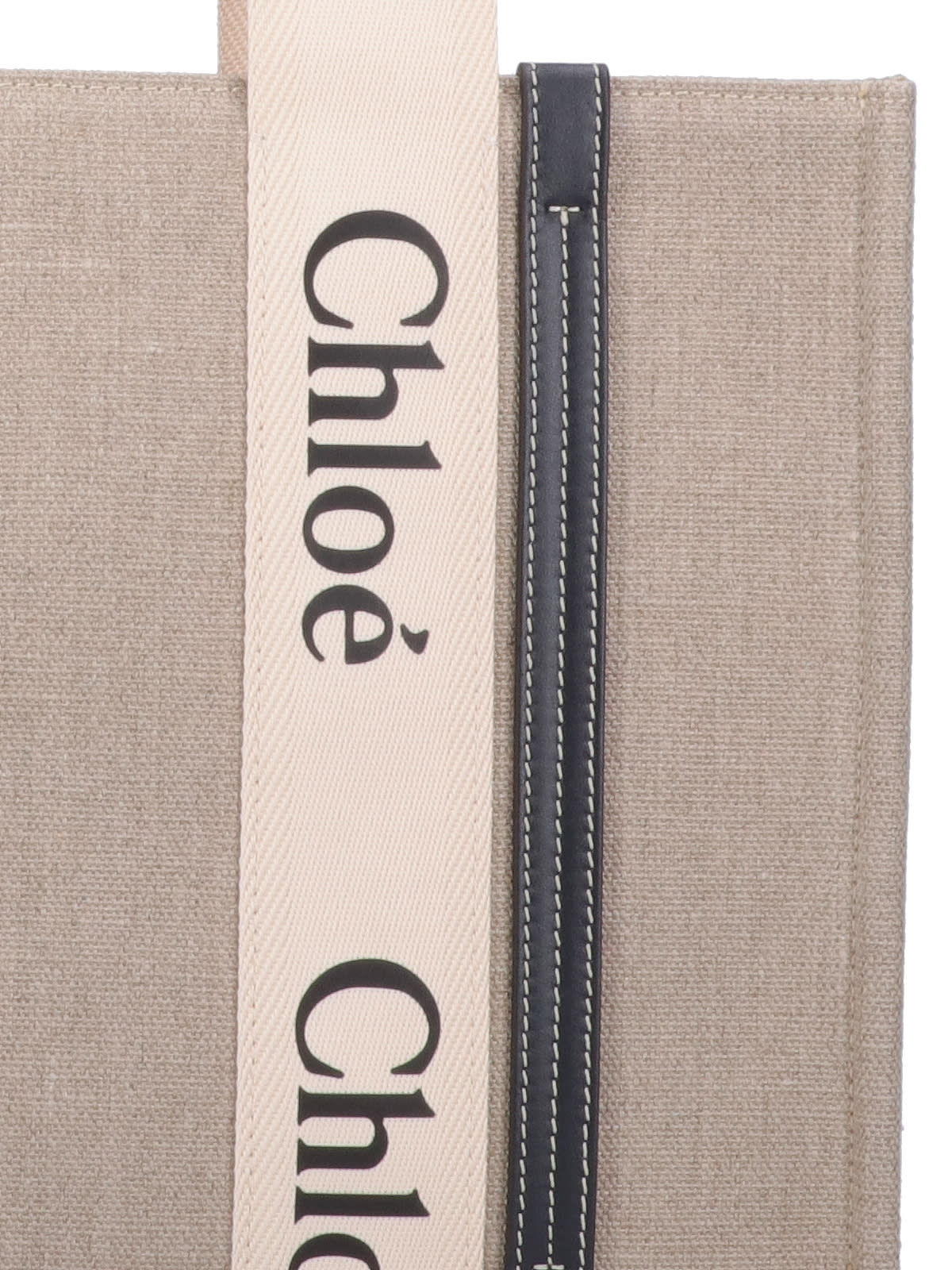 Chloé Medium Woody Tote Bag - Beige - Image 4