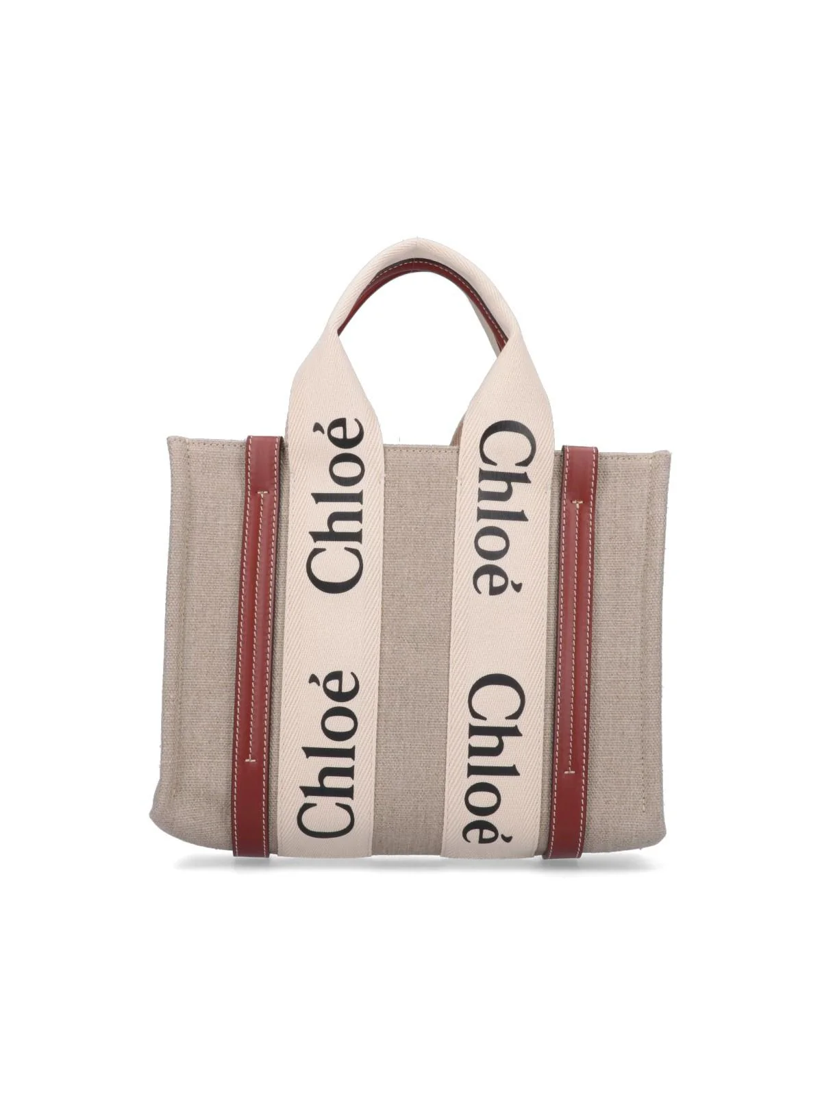 Chloé Woody Tote Bag - Beige - Image 3