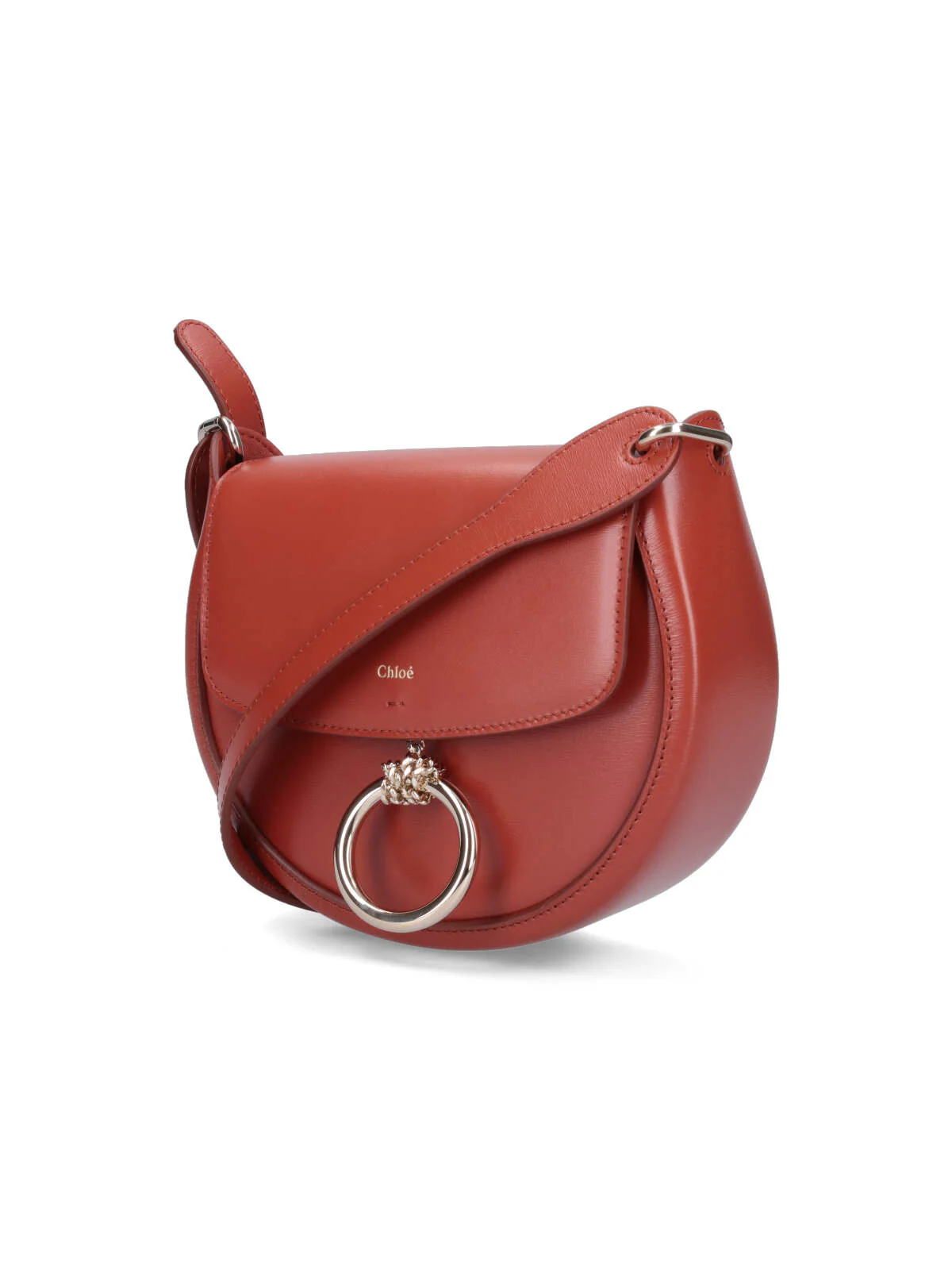 Chloé Brick Leather Small Arlene Crossbody Bag - Brown - Image 2