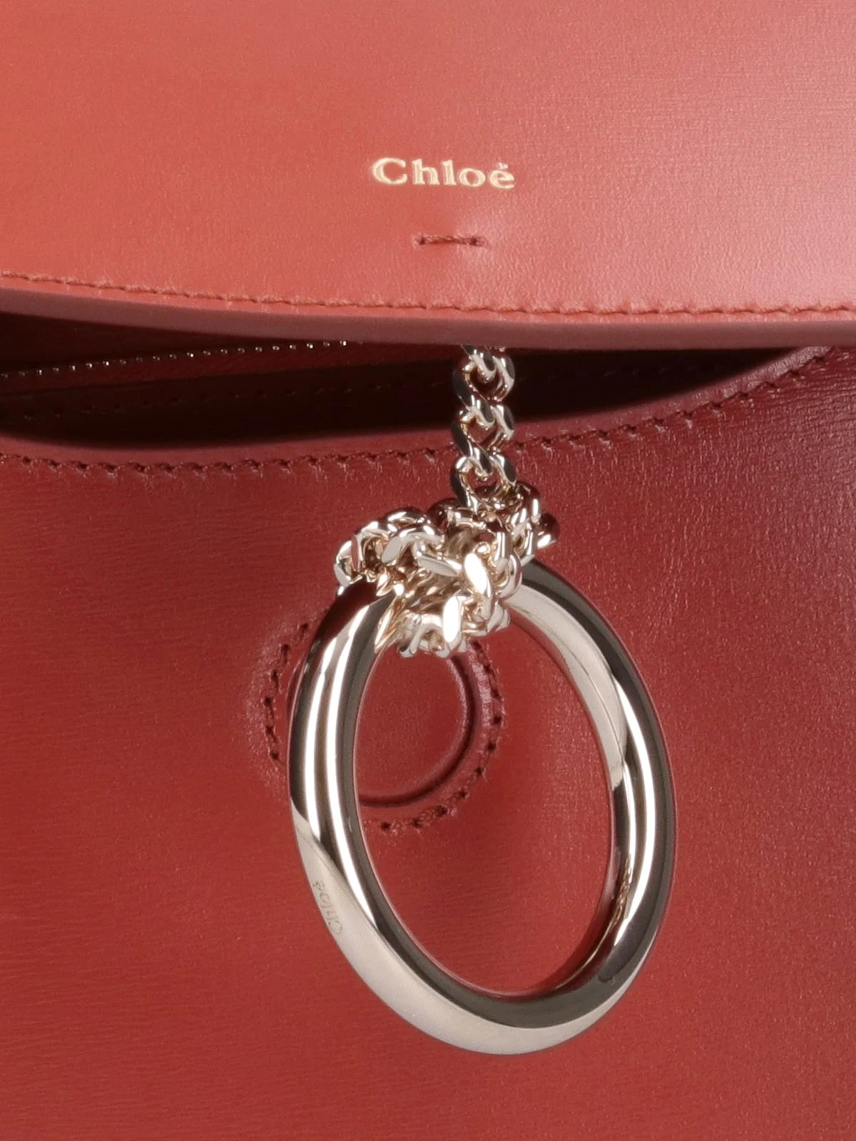 Chloé Brick Leather Small Arlene Crossbody Bag - Brown - Image 5