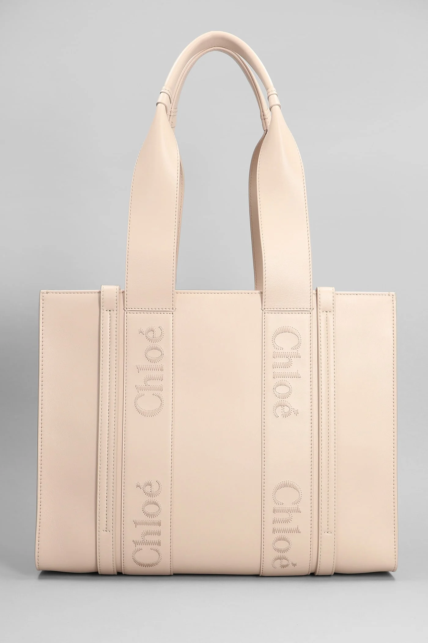 Chloé Woody Medium Leather Tote Bag - Rose-Pink - Image 3