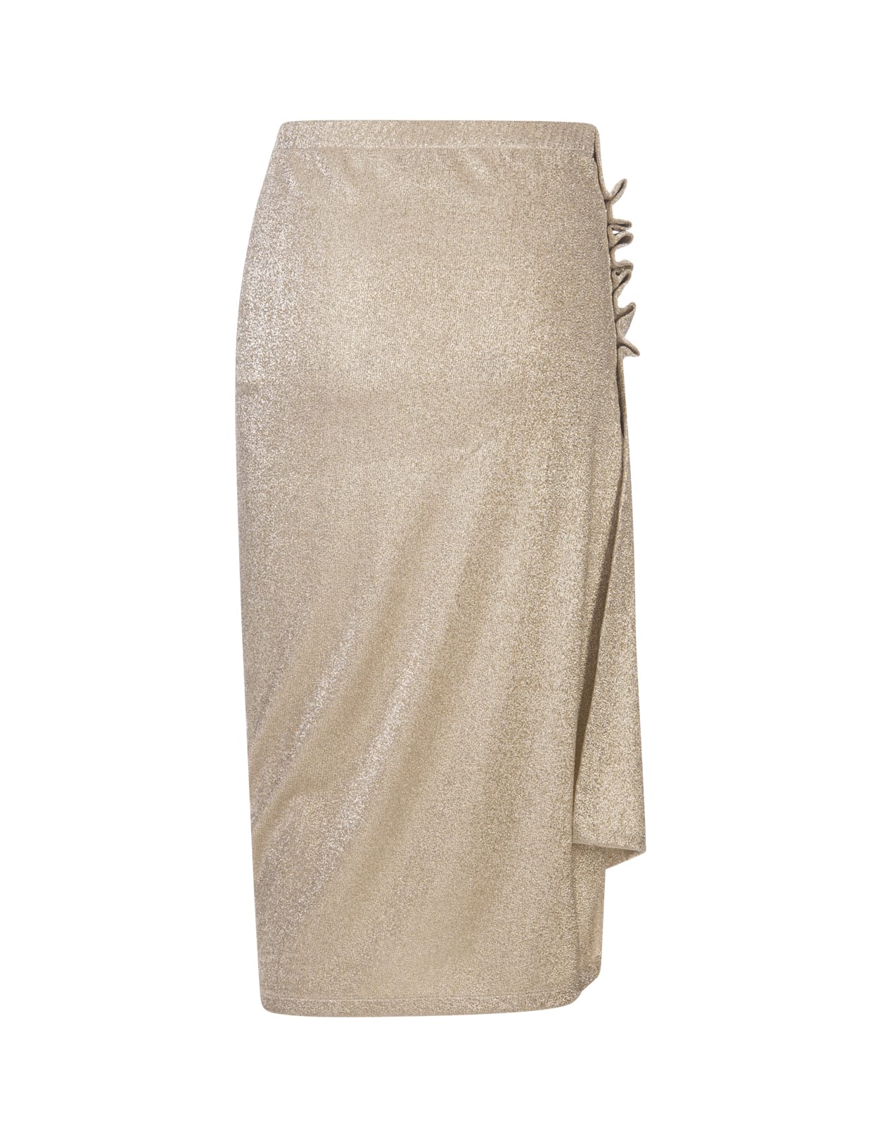 Rabanne Gold Lurex Midi Skirt - Gold - Image 2