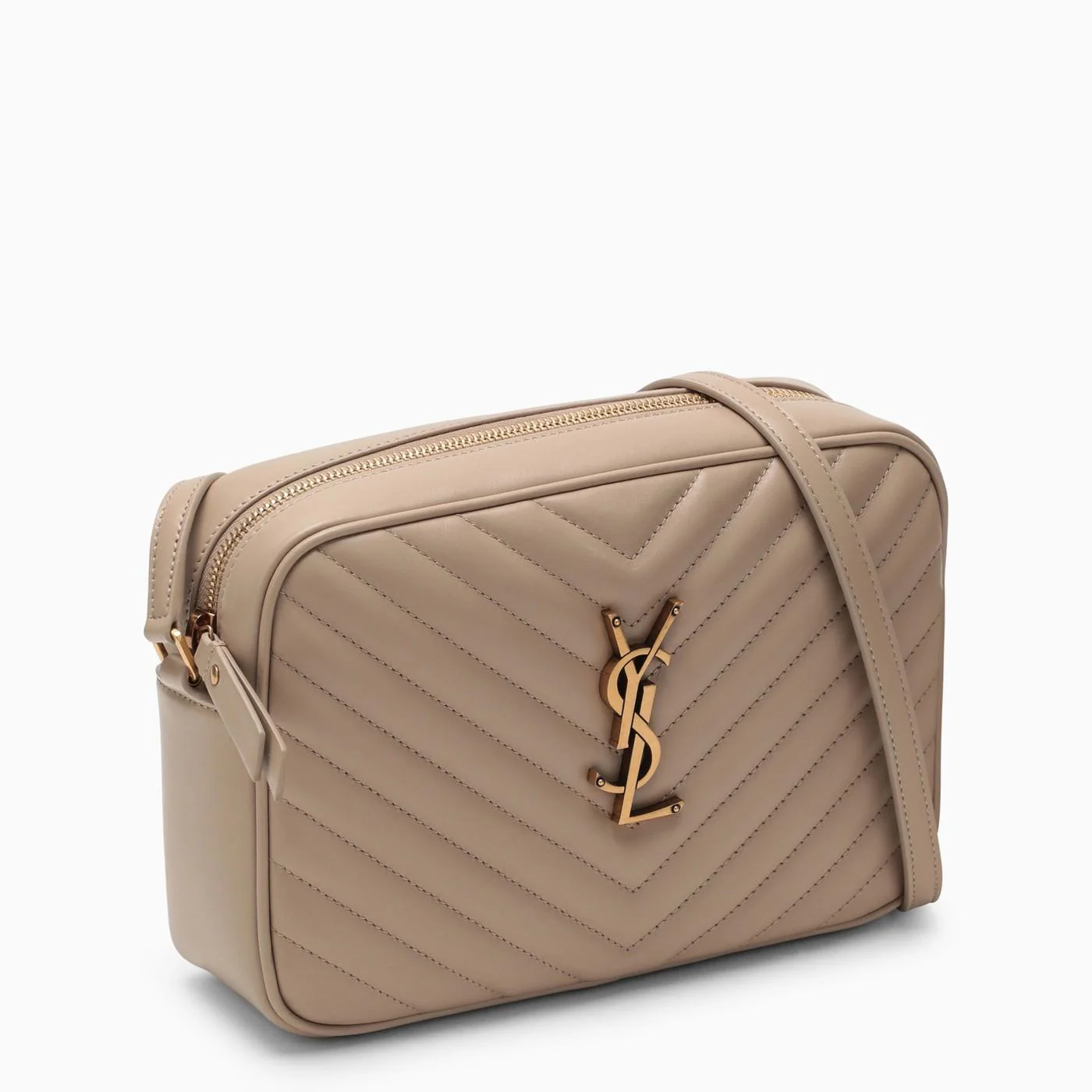 Saint Laurent Lou Zip-up Quilted Crossbody Bag - Beige - Image 2