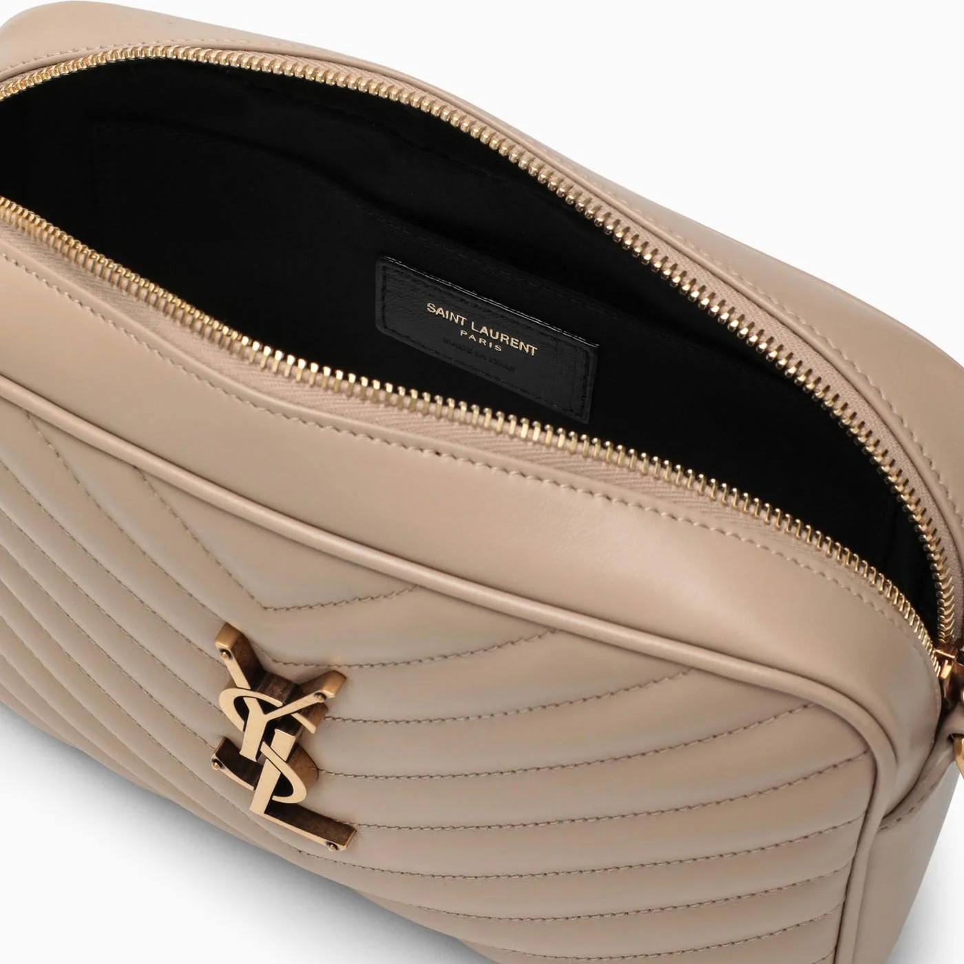 Saint Laurent Lou Zip-up Quilted Crossbody Bag - Beige - Image 4