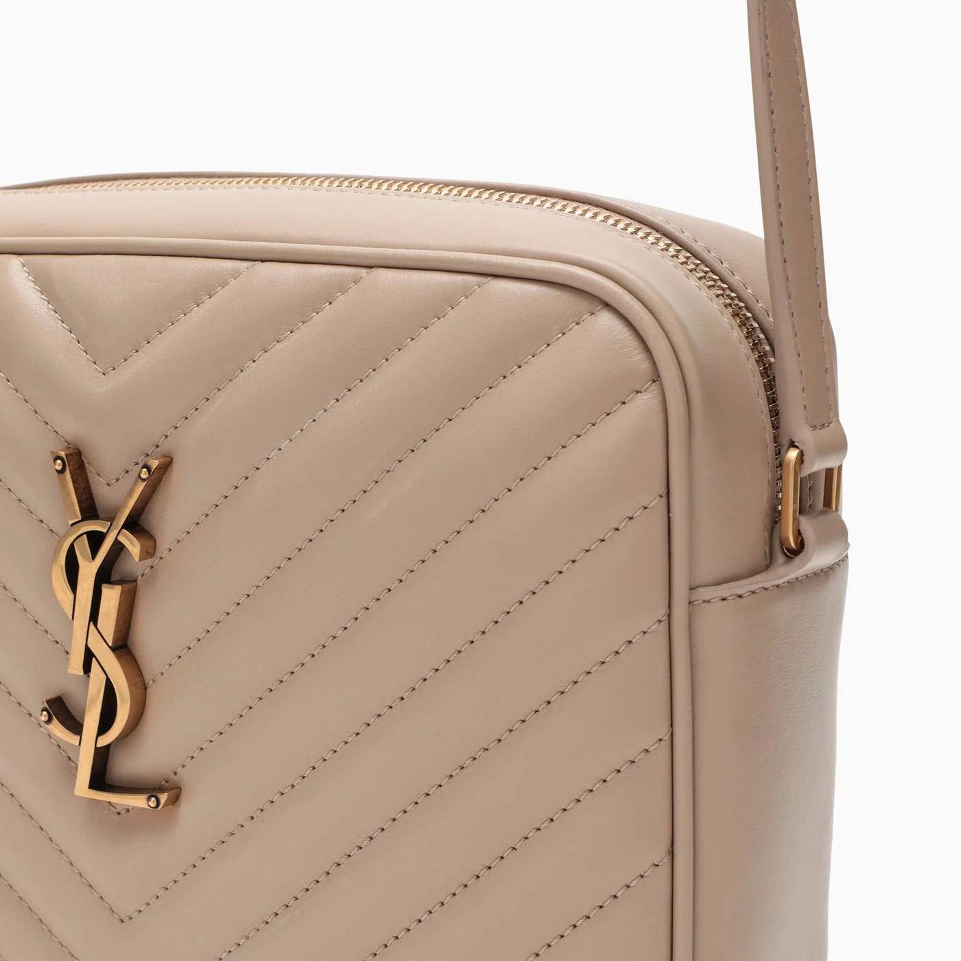 Saint Laurent Lou Zip-up Quilted Crossbody Bag - Beige - Image 5