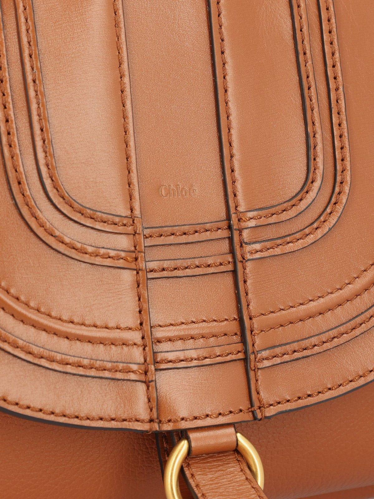 Chloé Marcie Clutch Bag - Leather Brown - Image 4