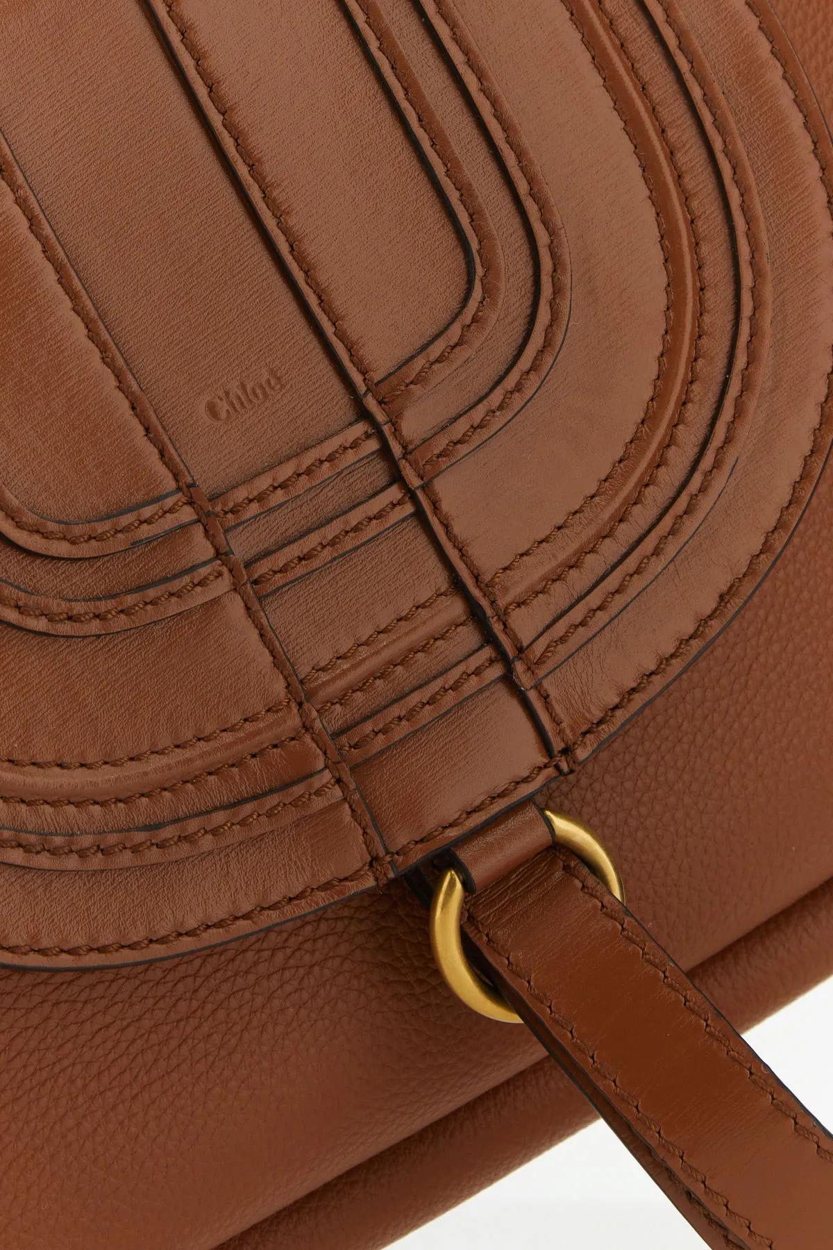 Chloé Marcie Clutch - Leather Brown - Image 4