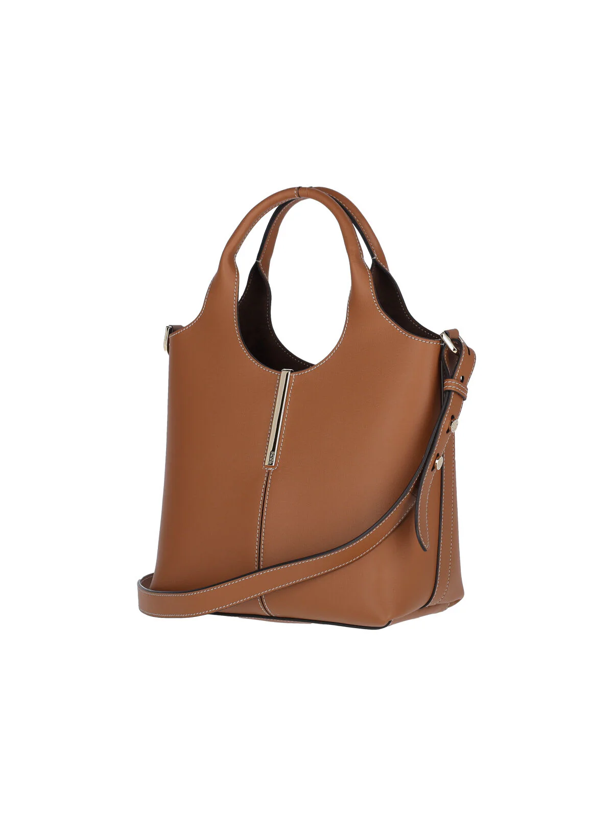 Tod's Leather Shopping Bag Tote - Brown - Image 2