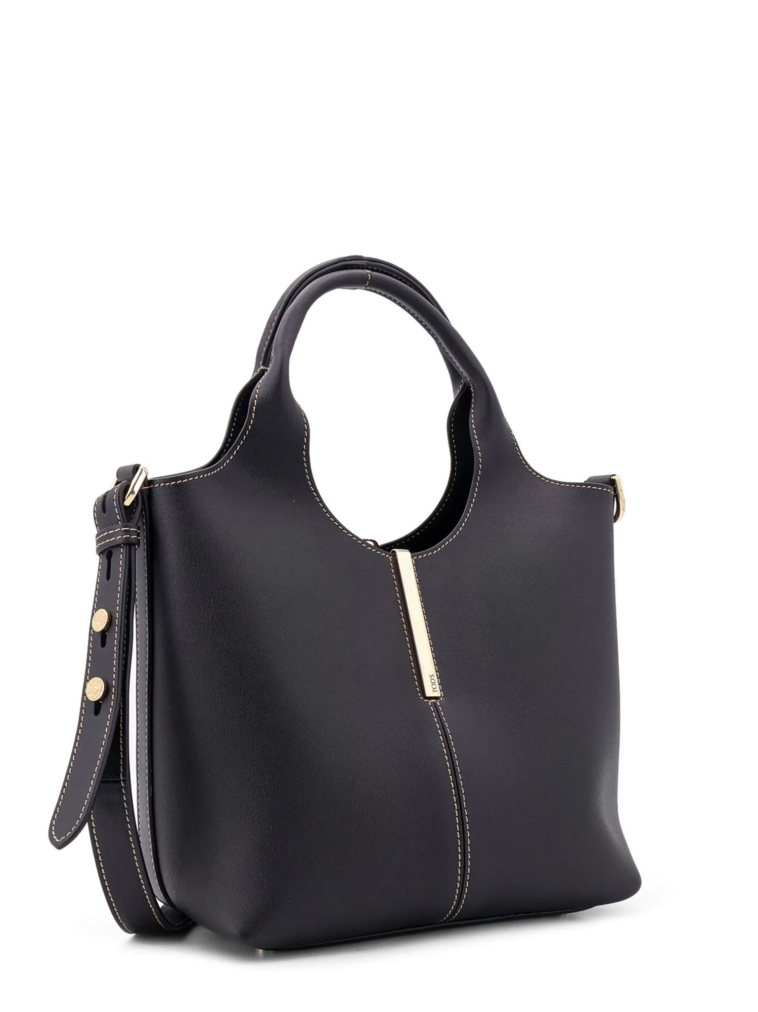 Tod's Mini Leather Shopping Tote Bag - Black - Image 3