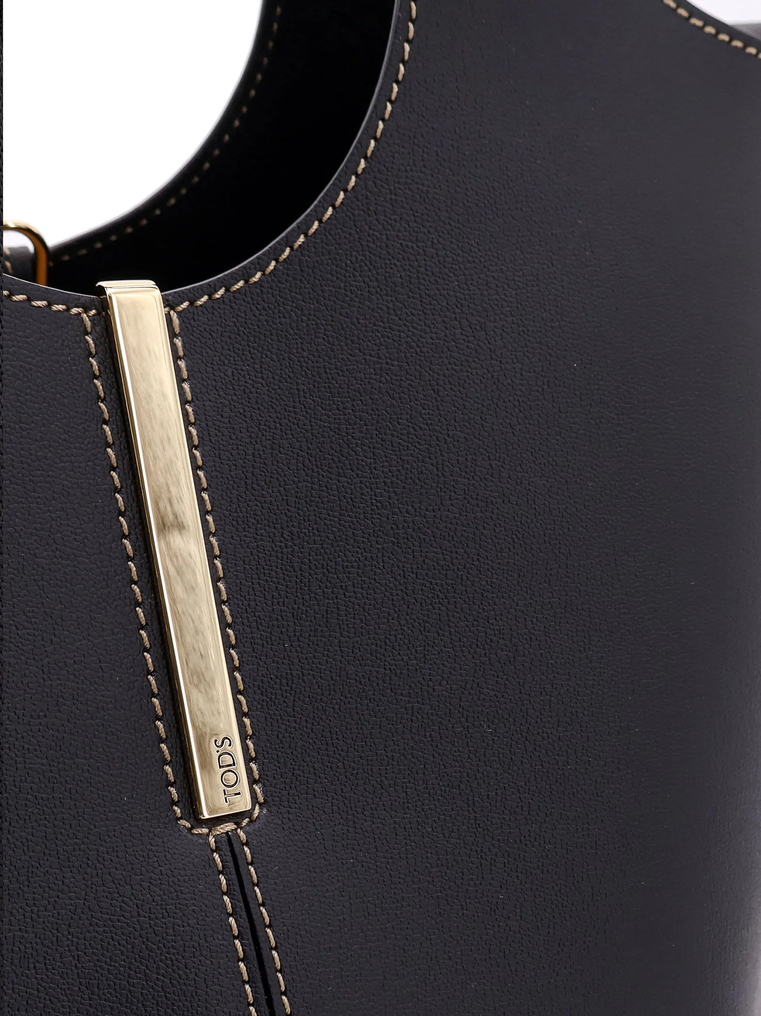 Tod's Mini Leather Shopping Tote Bag - Black - Image 5