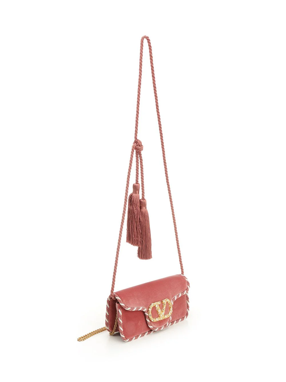 Valentino Garavani Loc Mini Velvet Clutch - Phard/Burro/Phard/Crystal - Image 2