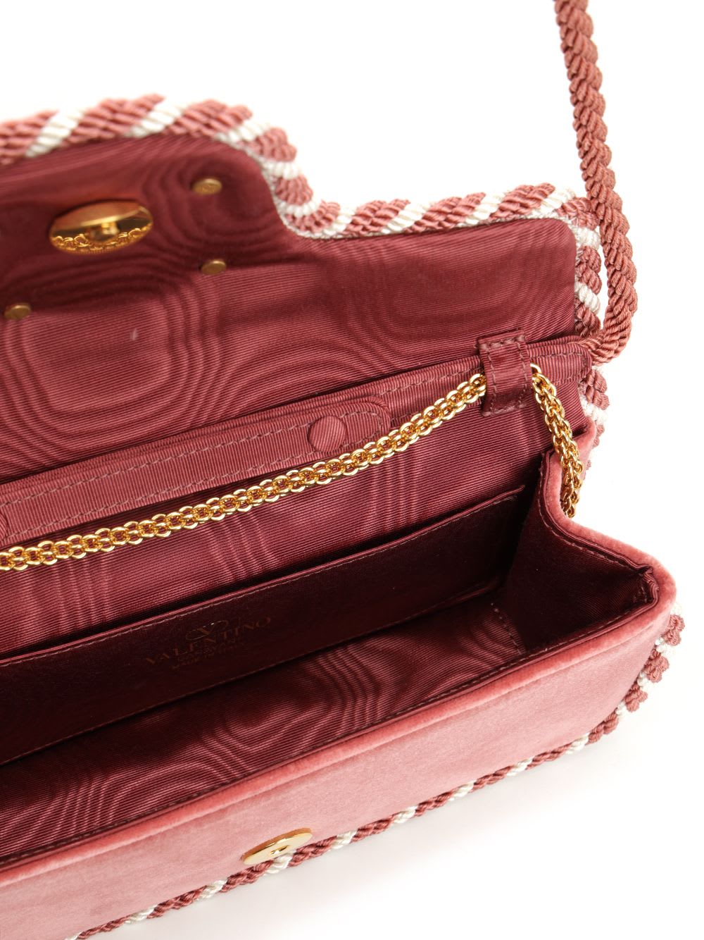 Valentino Garavani Loc Mini Velvet Clutch - Phard/Burro/Phard/Crystal - Image 4