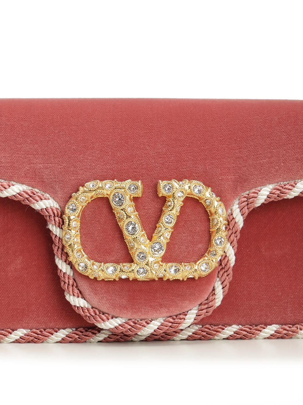 Valentino Garavani Loc Mini Velvet Clutch - Phard/Burro/Phard/Crystal - Image 5