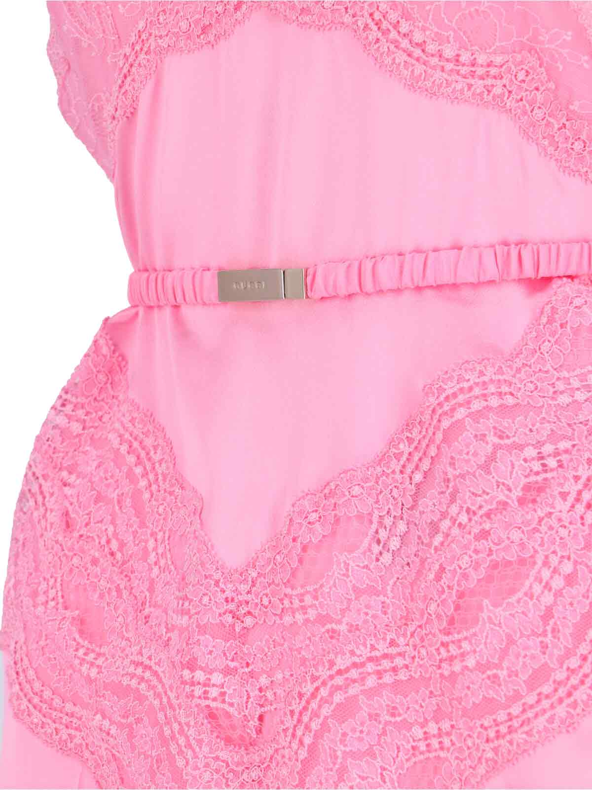 Gucci Silk Satin Midi Dress - Pink - Image 4