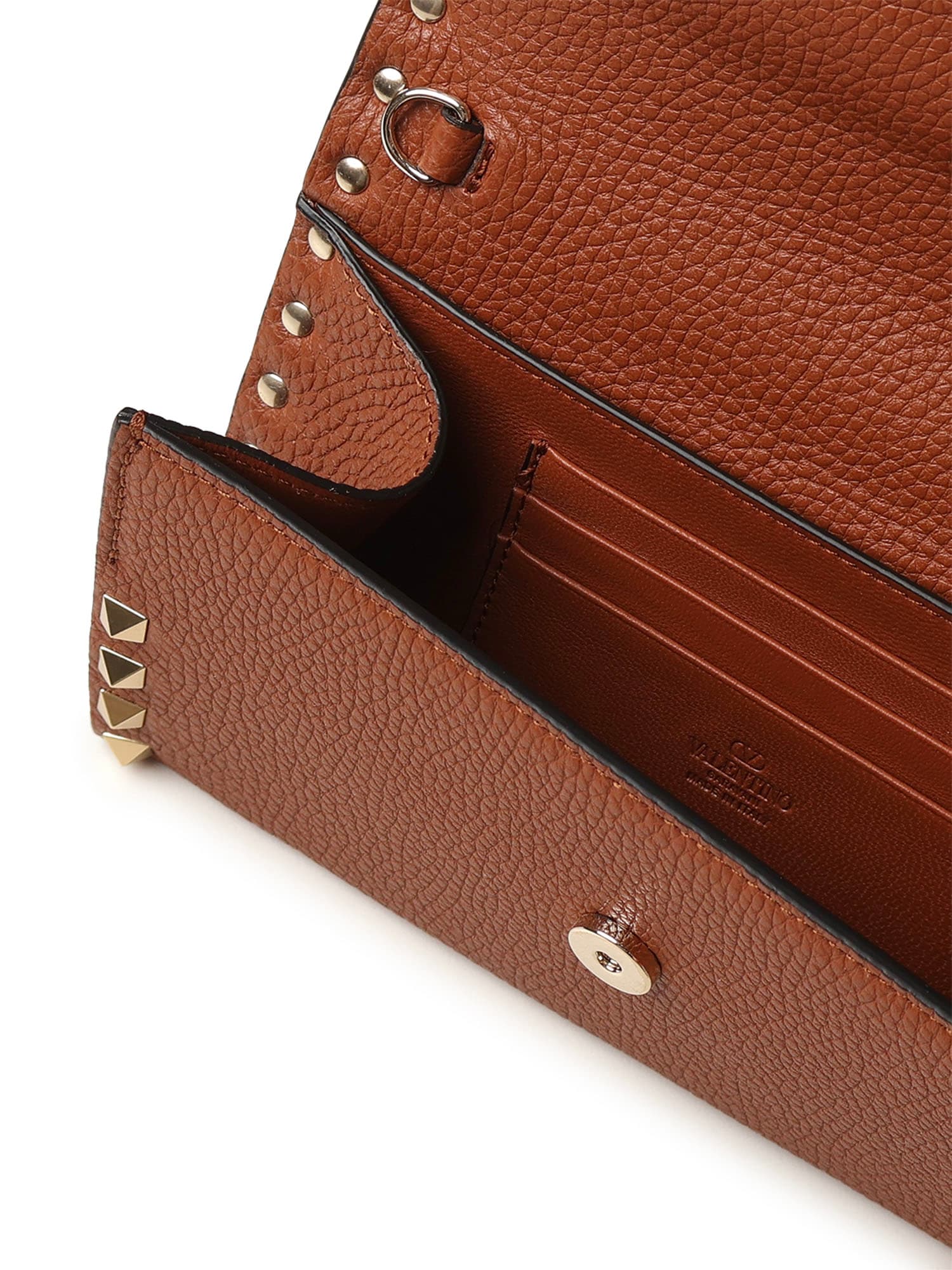 Valentino Garavani Rockstud Leather Wallet With Chain - Selleria - Image 4