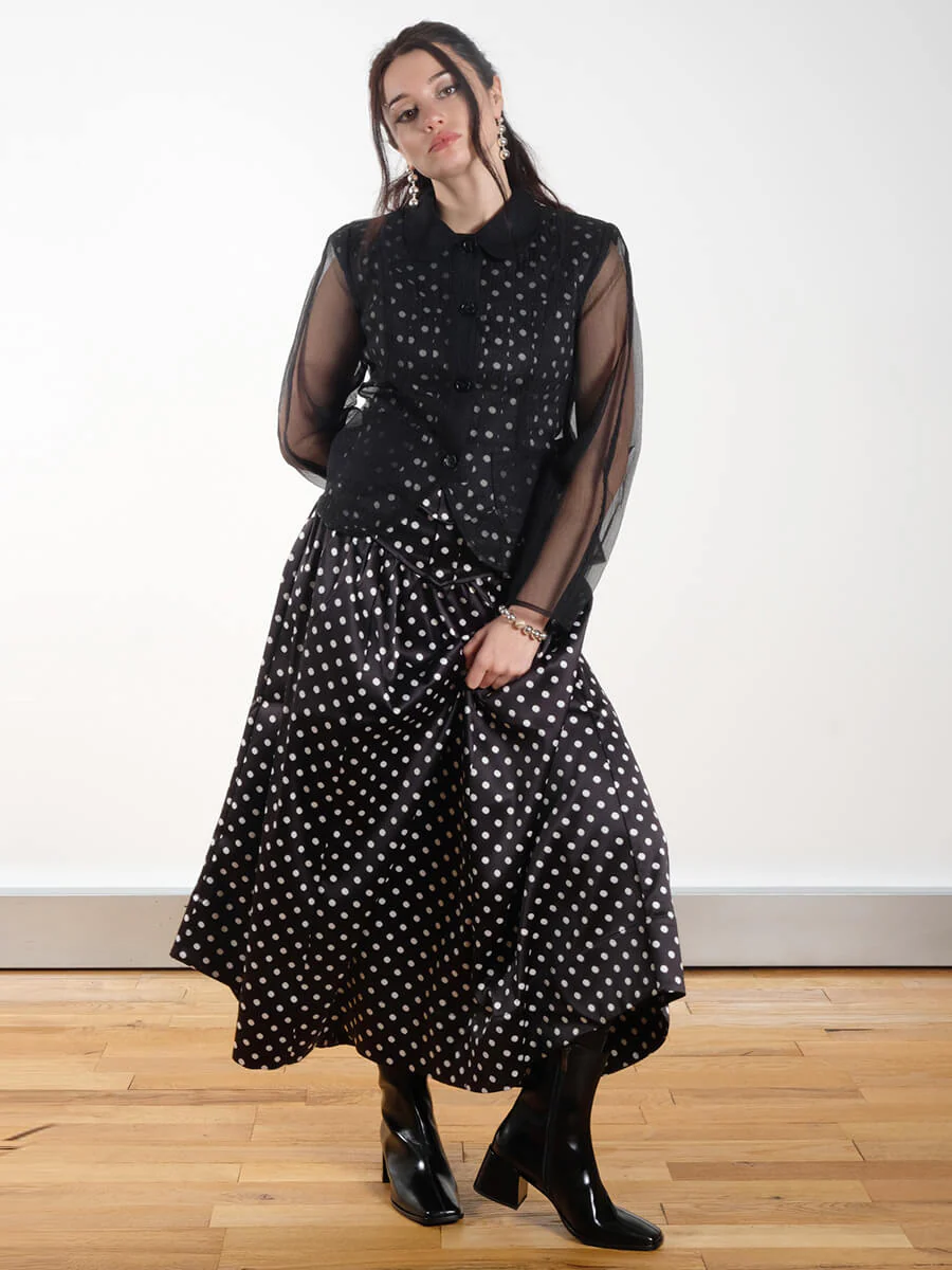 Ganni Polka Dot Satin Corset Top - Image 6