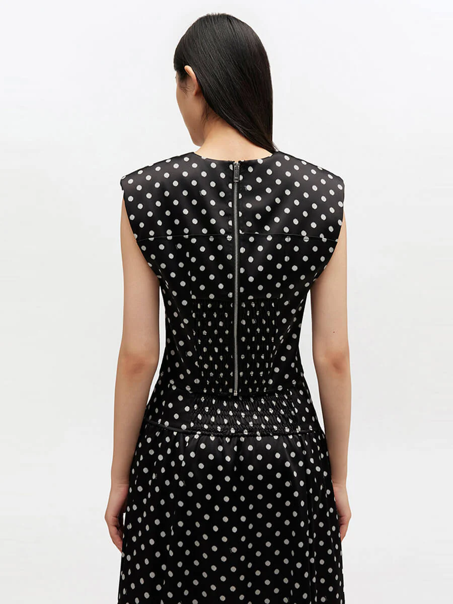 Ganni Polka Dot Satin Corset Top - Image 8