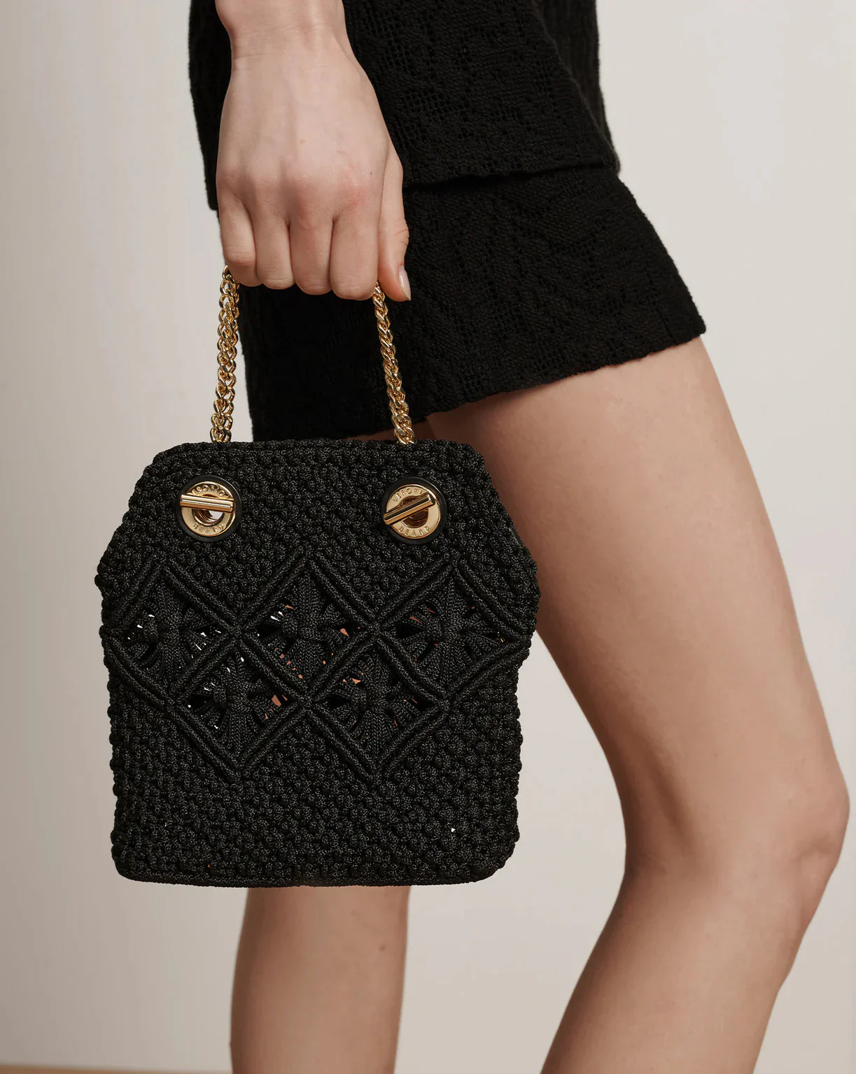 Veronica Beard Small Macramé Slouch Bag - Black - Image 2