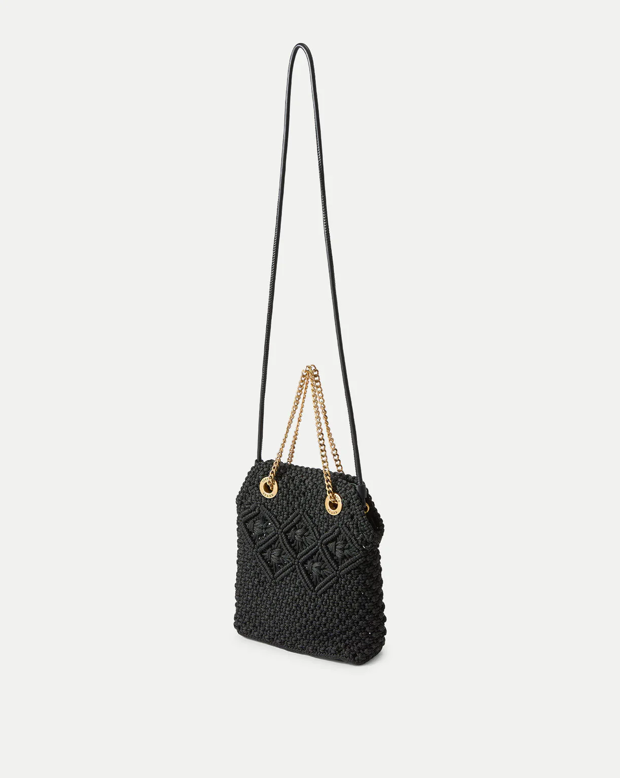Veronica Beard Small Macramé Slouch Bag - Black - Image 5