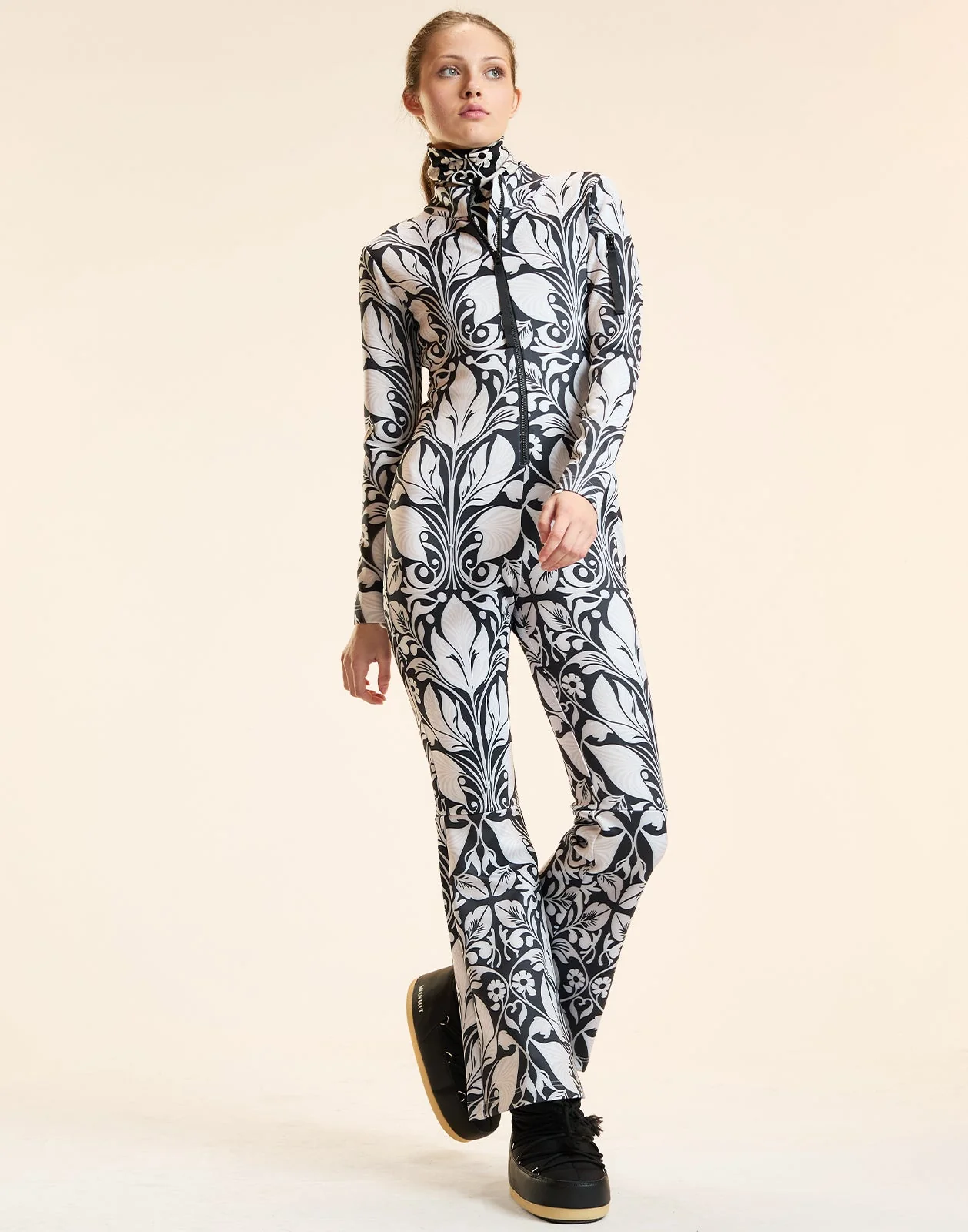 Cynthia Rowley Art Nouveau Ski Suit - Black/White - Image 2