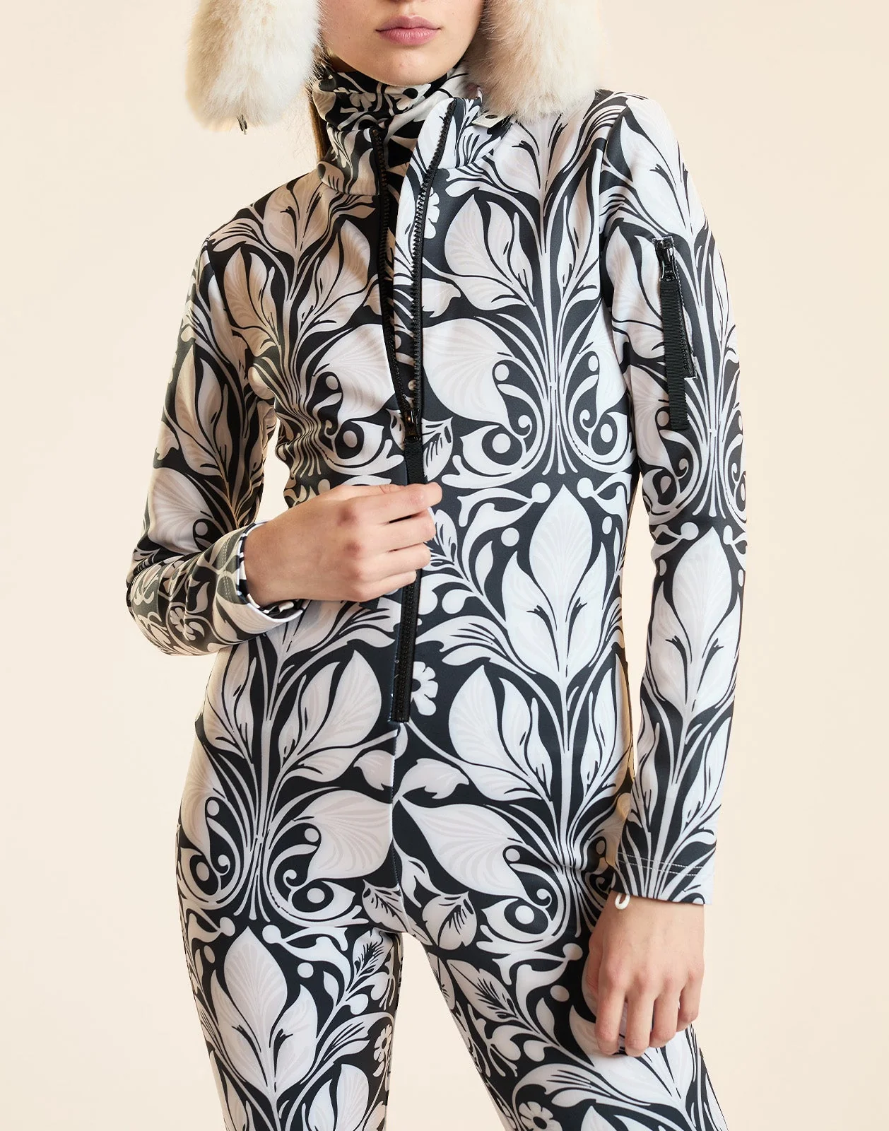 Cynthia Rowley Art Nouveau Ski Suit - Black/White - Image 5