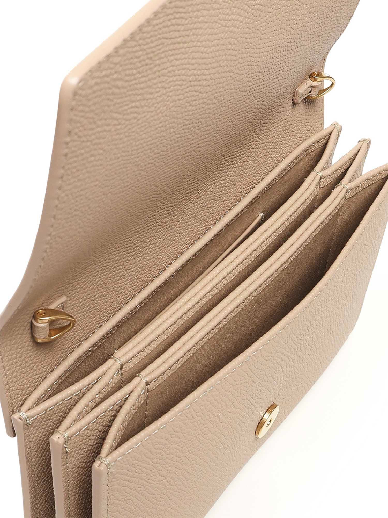 Valentino Garavani Vlogo Leather Wallet With Chain - Rose Sand - Image 4