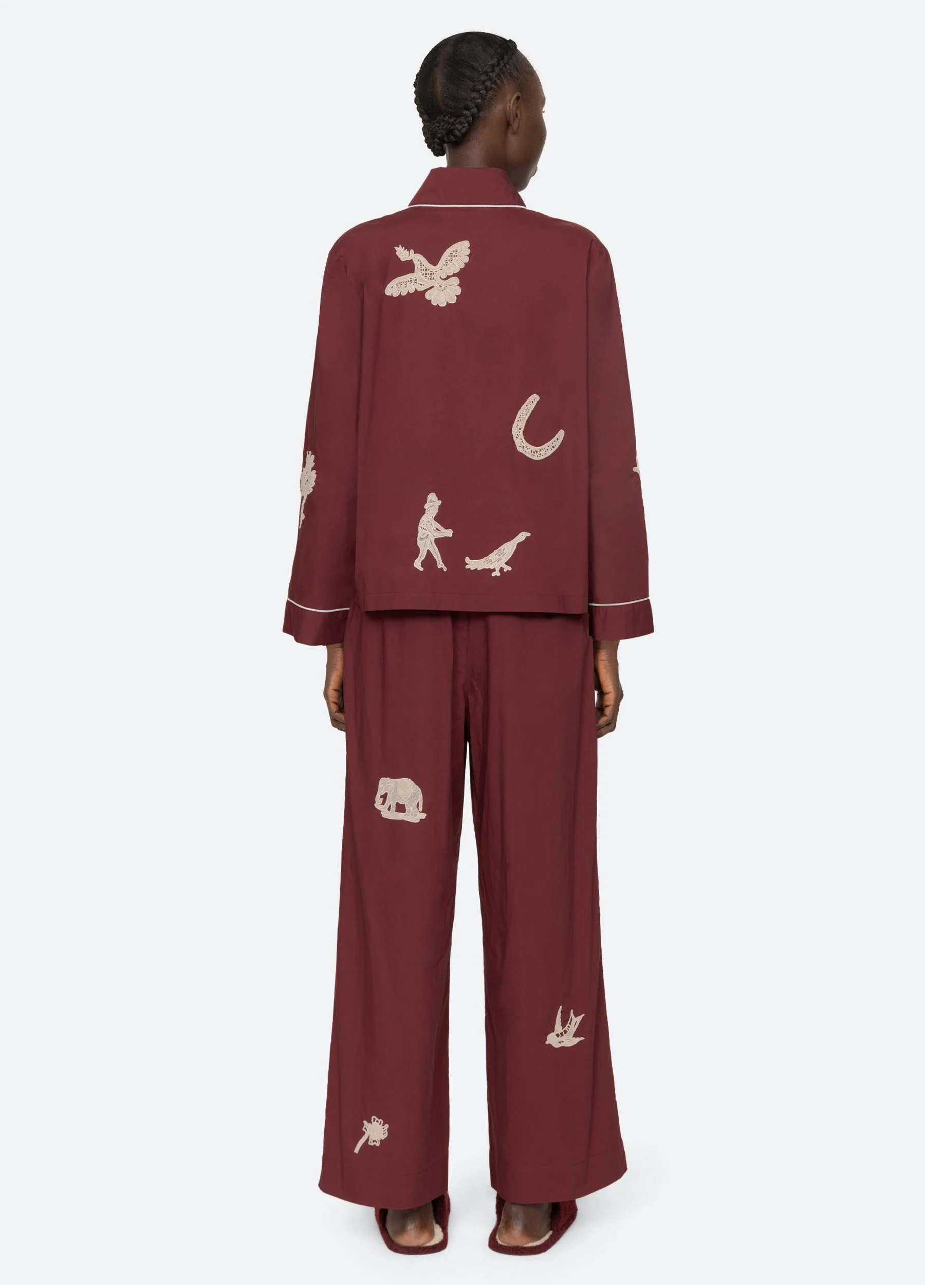 Sea NY Mika Pajama Set - Burgundy - Image 3