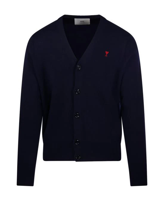 AMI Cardigan - Navy Red