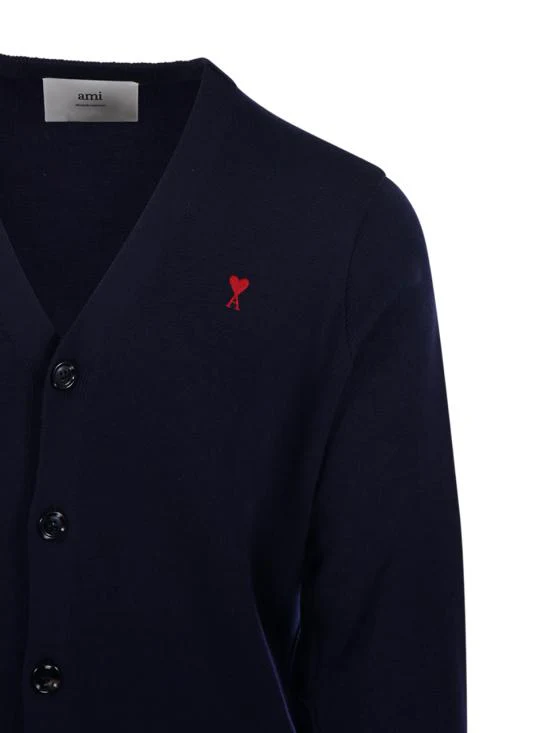AMI Cardigan - Navy Red - Image 4