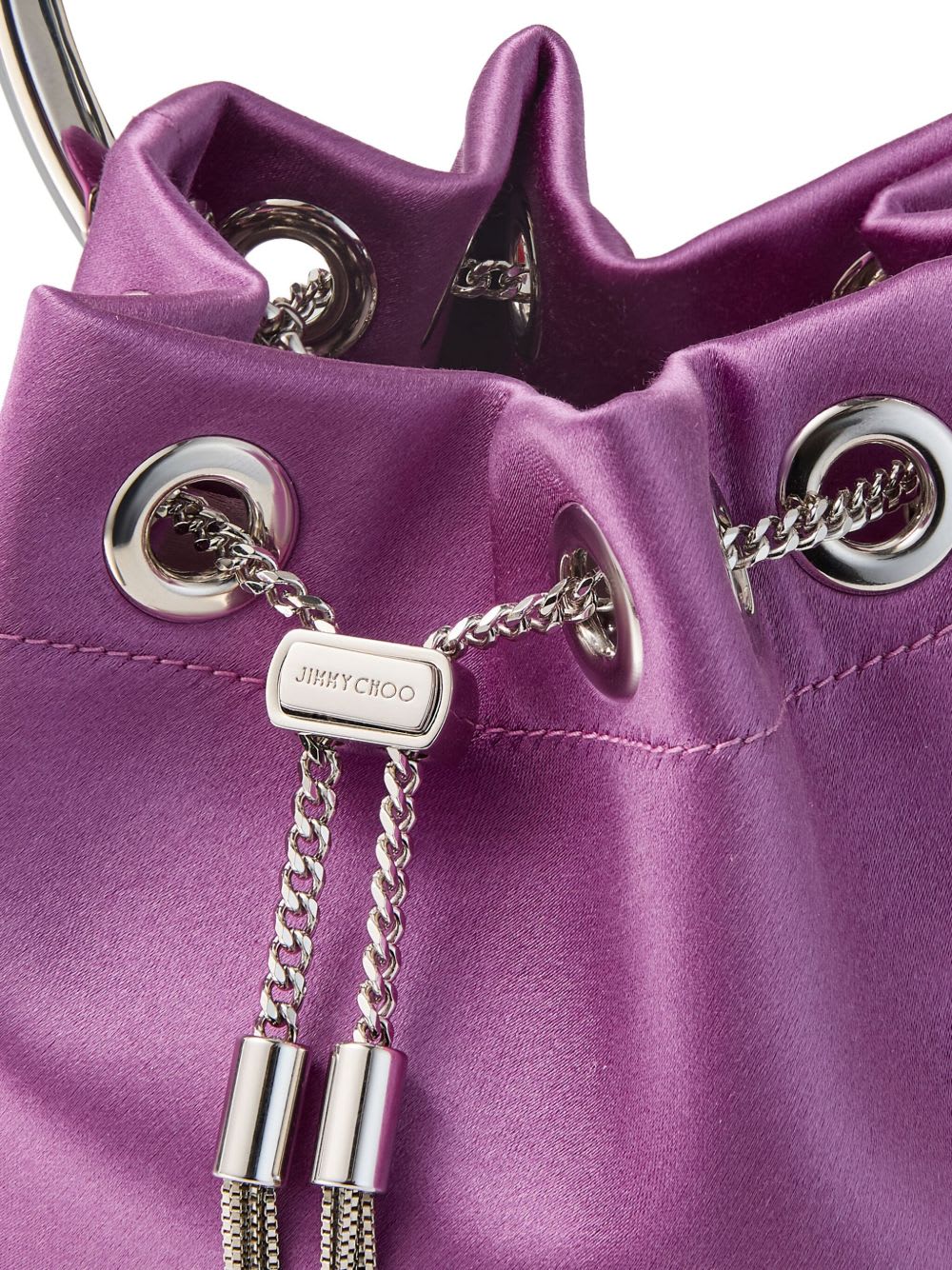 JIMMY CHOO Bon Bon Leather Bucket Bag - Purple - Image 3
