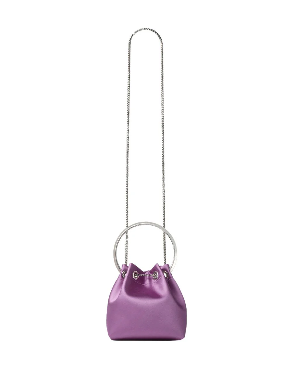 JIMMY CHOO Bon Bon Leather Bucket Bag - Purple - Image 5