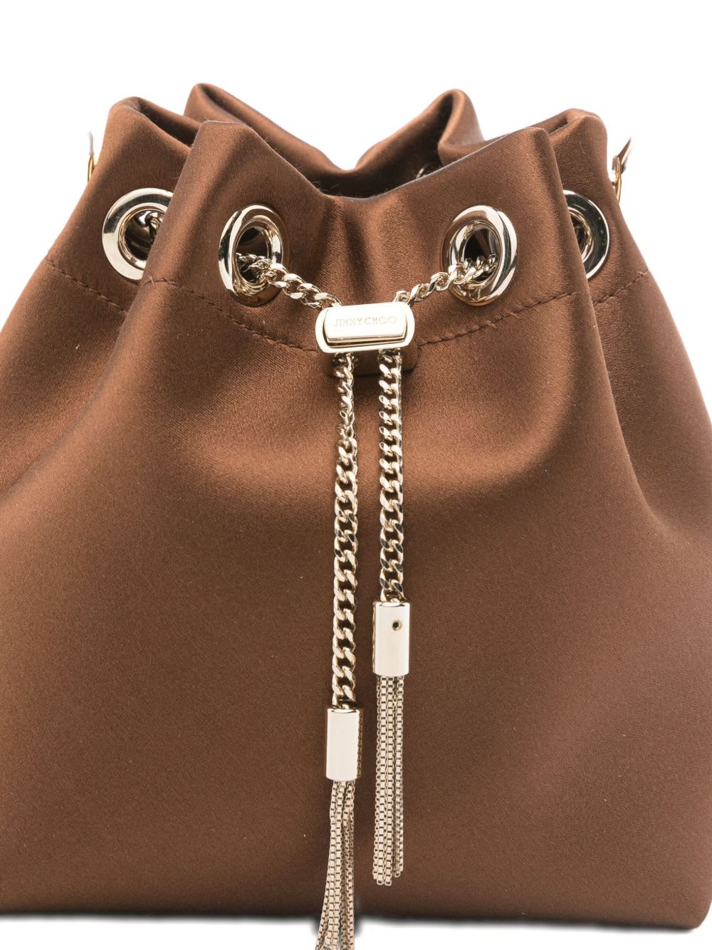 JIMMY CHOO Bon Bon Leather Bucket Bag - Brown - Image 2