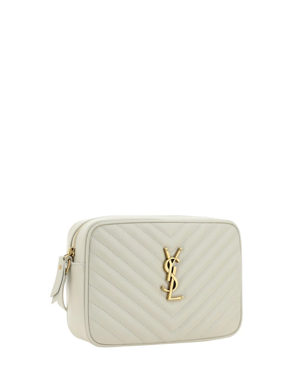 Saint Laurent Lou Zip-up Quilted Camera Bag - White - Image 3