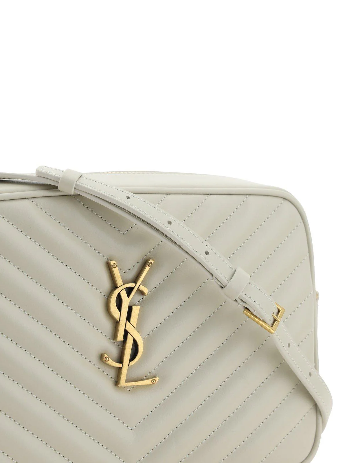 Saint Laurent Lou Zip-up Quilted Camera Bag - White - Image 4
