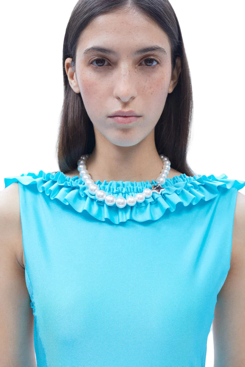 Sandy Liang Prim Dress - Aqua - Image 4