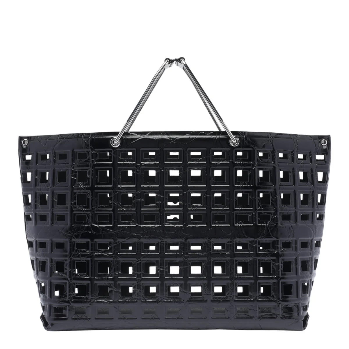 Tory Burch Croco Embossed Ella Market Handbag - Black - Image 3