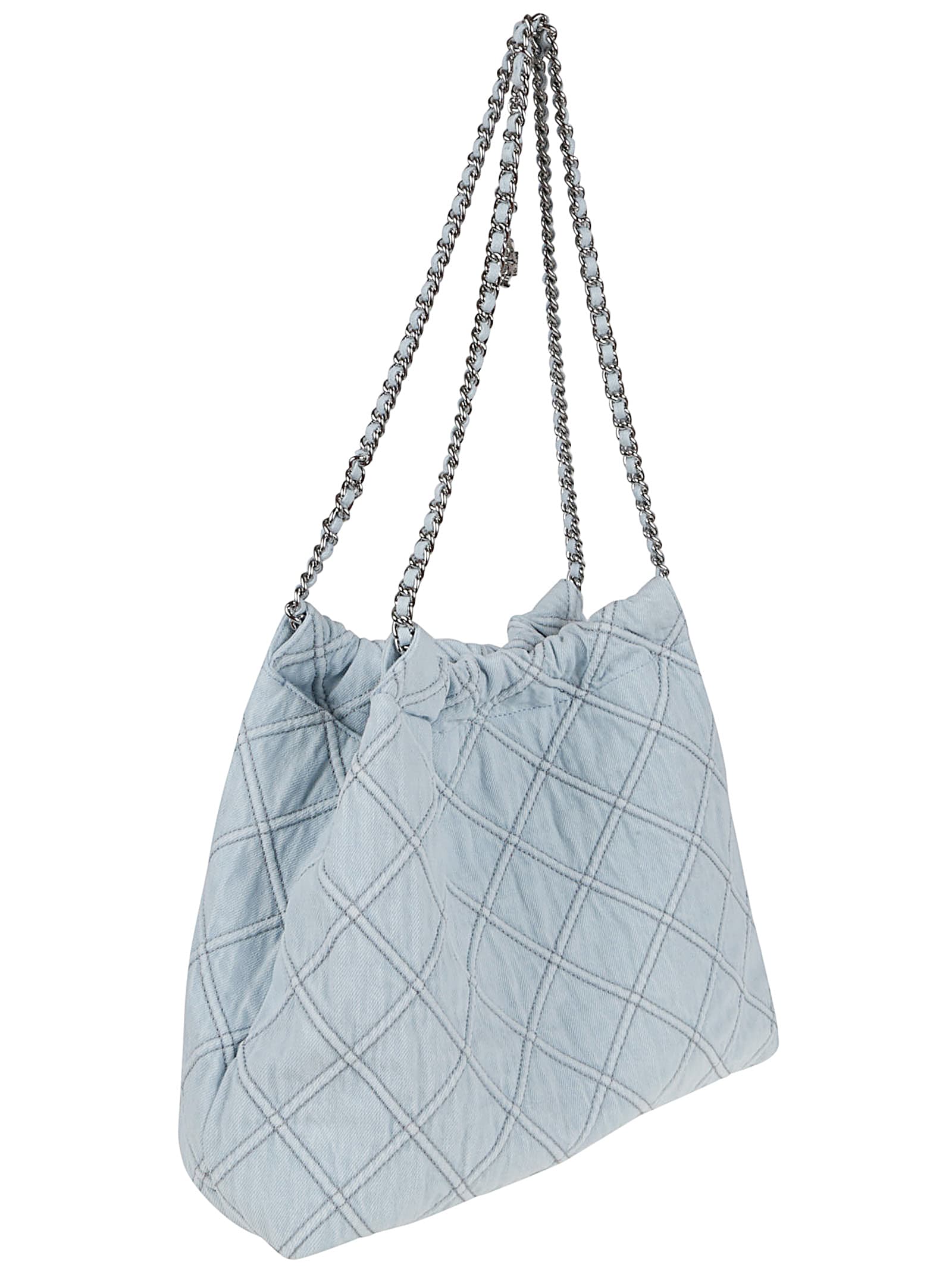 Tory Burch Fleming Denim Hobo Bag - Seltzer - Image 3